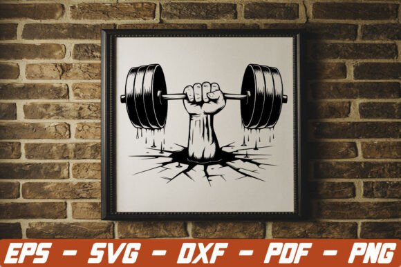 Barbell Split SVG, Gym Silhouette SVG: Strategic Design Assets for Purposeful Creative Work