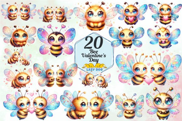 Bee Valentine's Day Sublimation Clipart