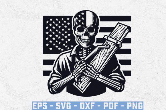 Bold Patriotism: USA Flag Skull SVG Design