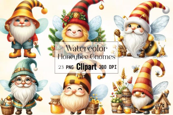Choosing Watercolor Honey Bee Gnomes Clipart for Creative Projects