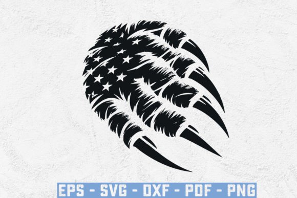 Claw Scratches USA Flag With Eagle Face