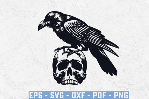 Crow on a Skull SVG, Raven Skull SVG, and Crow SVG: A Digital Art Tool for Dark Aesthetic Projects