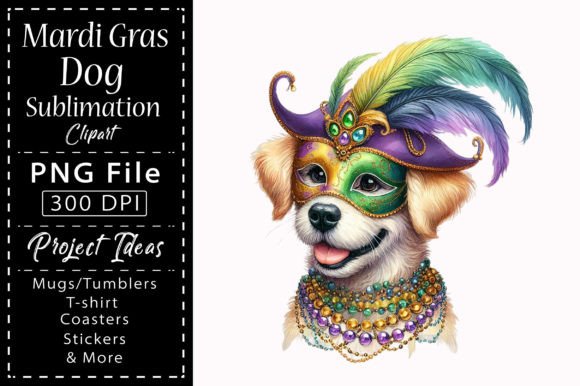 Cute Dog Mardi Gras Sublimation Clipart: Integrating a Digital Design into Your Workflow