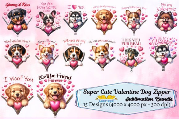 Designing With the Super Cute Valentine Dog Zipper Bundle: From Digital Files to Finished Products