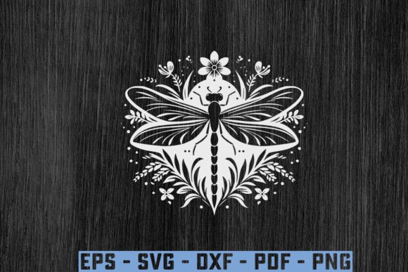 Dragonfly Flowers SVG, Dragonfly PNG File for Creative Projects
