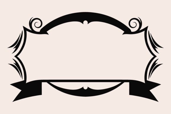 Elegant Scroll Frame with Ribbon Banner: A Versatile Design Element for Creative Projects