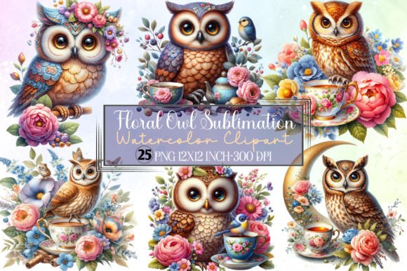 Exploring the Creative Potential of Floral Owl Watercolor Sublimation Design Sets