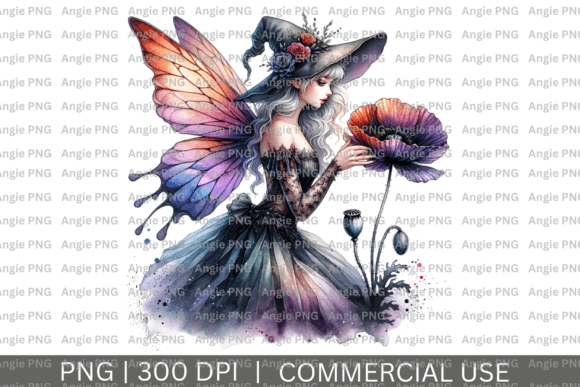 Gothic Garden Fairy PNG Clipart: A Versatile Digital Asset for Creatives and Entrepreneurs
