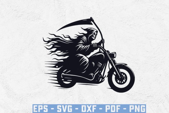Grim Reaper Riding Motorcycle SVG: A Bold Graphic for Creators and Entrepreneurs