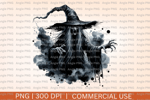 Halloween Watercolor Witch PNG Clipart