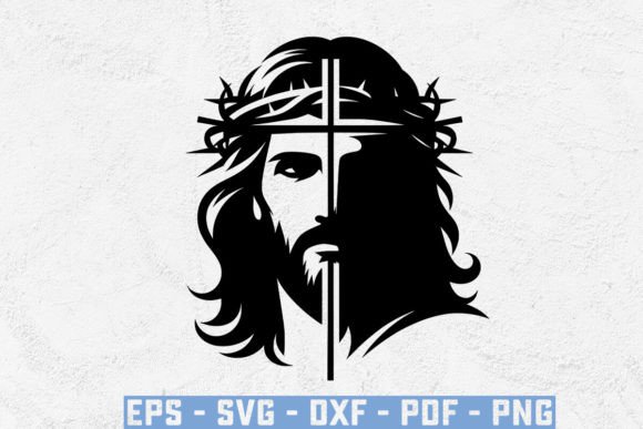 Jesus Face with Cross SVG: Sacred Art for Modern Making