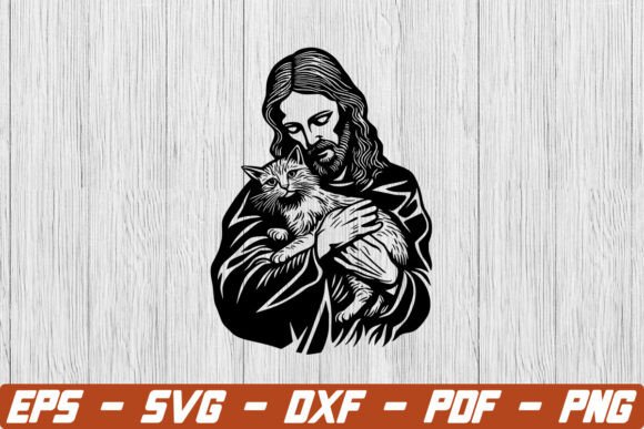 Jesus Holding a Cat SVG: A Design for Creators
