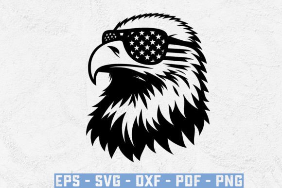 Patriotic Bald Eagle with Sunglasses Svg