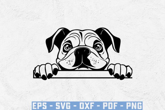 Peeking English Bulldog SVG: Creative Project Ideas