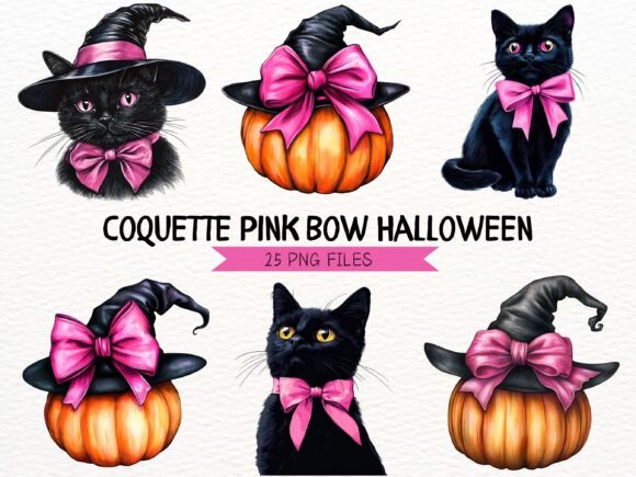 Pink Coquette Bow Halloween Clipart PNG: A Practical Resource for Designers and Creators