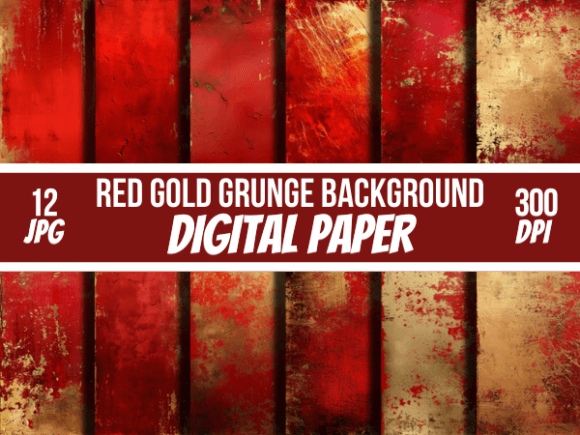 Red Gold Grunge Backgrounds Textures