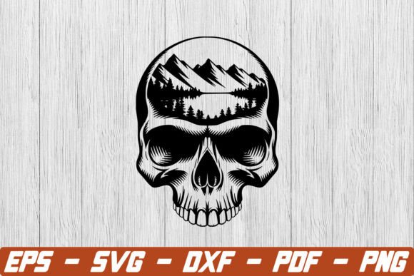Skull Mountain & Forest Skull SVG