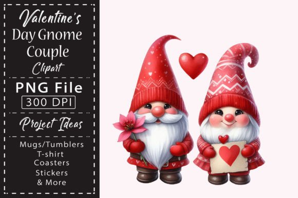 Valentine's Day Gnome Couple Clipart for Creative Projects