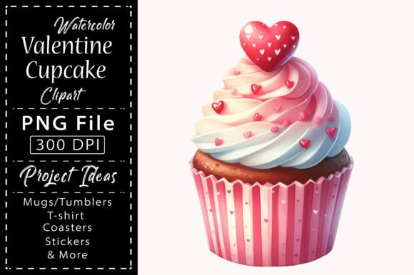 Watercolor Valentine Cupcake Clipart: Creative Possibilities for Your Projects