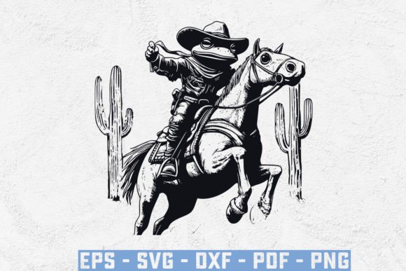 Western Frog Shirt Design & Vintage Cowboy Art